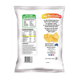 Vege Rice Crackers Tasty Cheese 75g - back of pack
