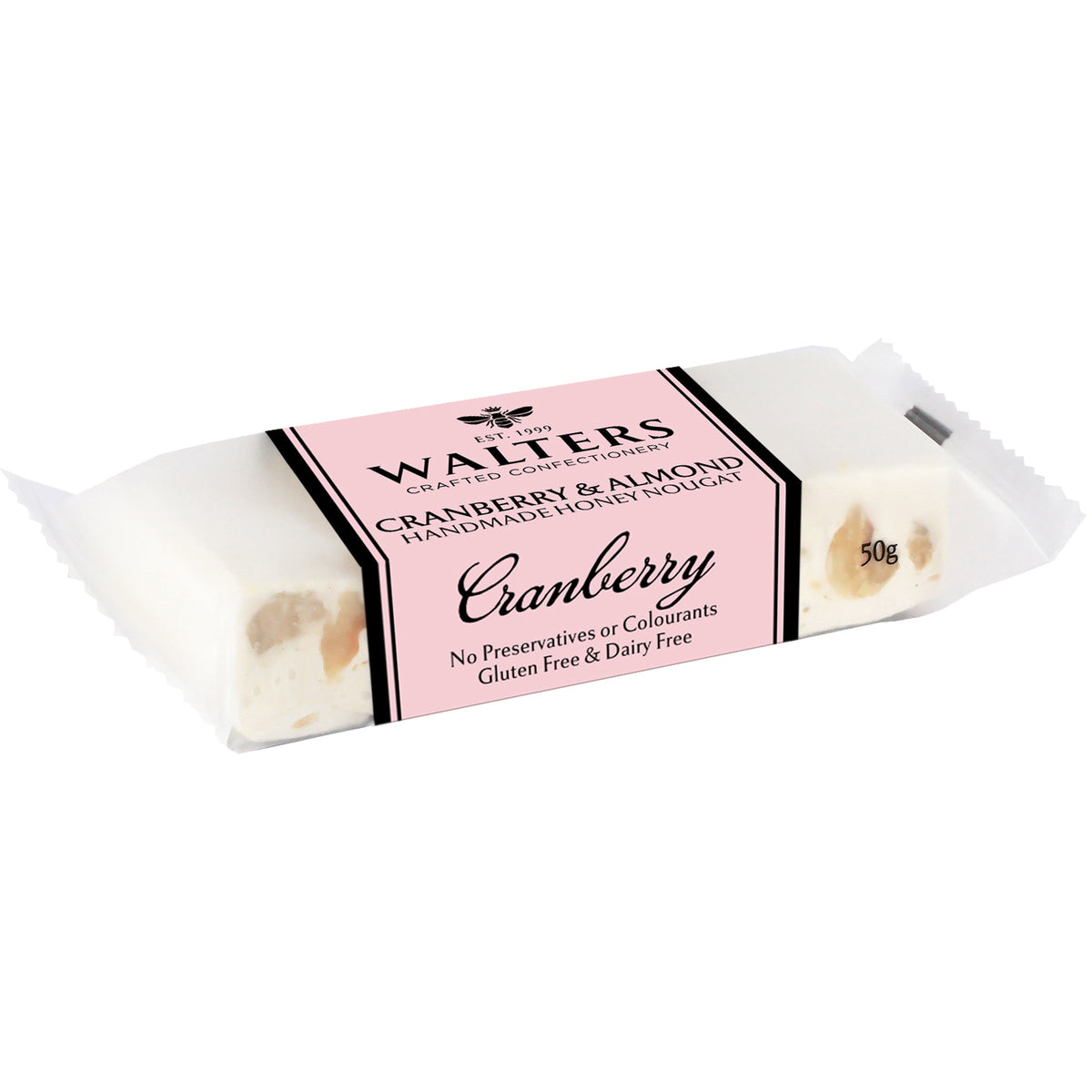 Walters Handmade Honey Nougat Cranberry & Almond 50g