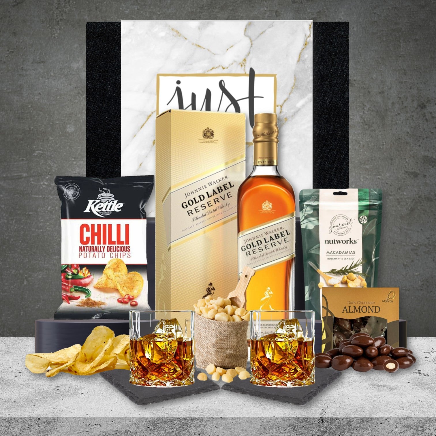 Whiskey Hamper Featuring Johnnie Walker Gold 700ml