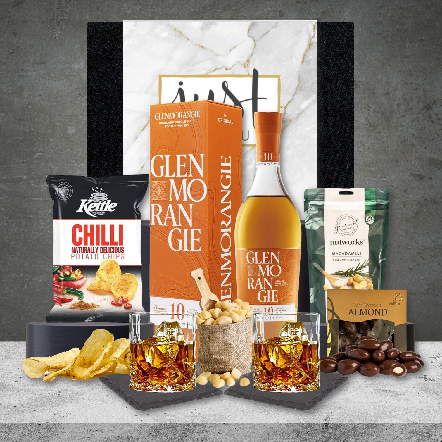 Whiskey Hamper  Featuring Glenmorangie Original 10-Year Old Single Malt Scotch Whisky