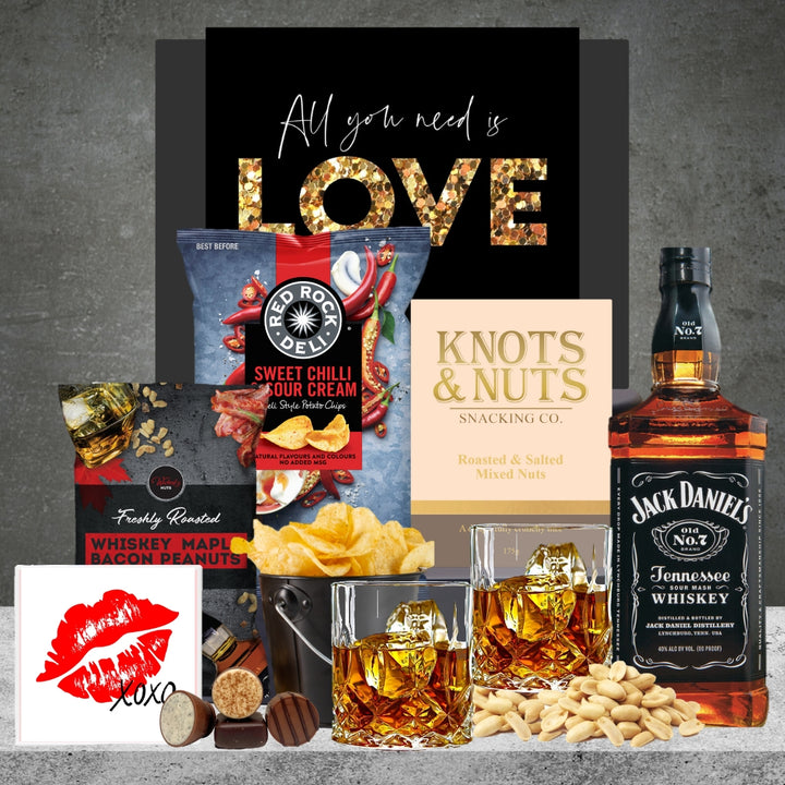 Whisky & Snack Valentines Hamper with Jack Daniels No. 7 700ml