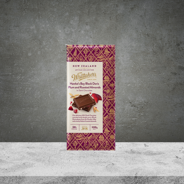 Whittakers Hawkes Bay Plum & Roasted Almond Dark Chocolate 100g