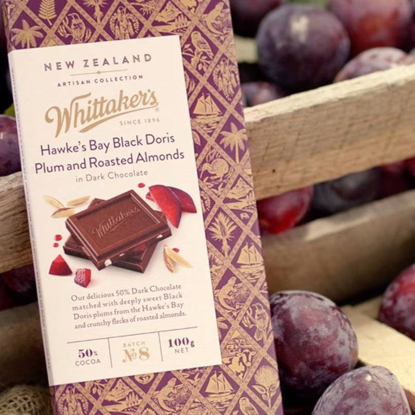 Whittakers Hawkes Bay plum & roasted almond dark chocolate 100g