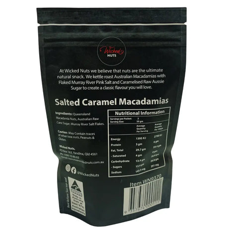 Wicked Nuts Craft Nut Varieties - back of pack