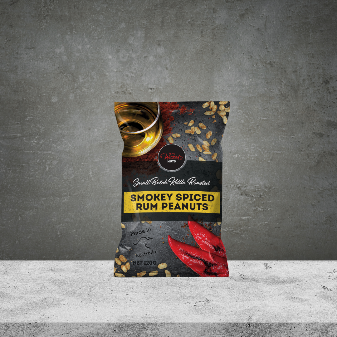 Wicked Nuts Smokey Spiced Rum Infused Peanuts 120g