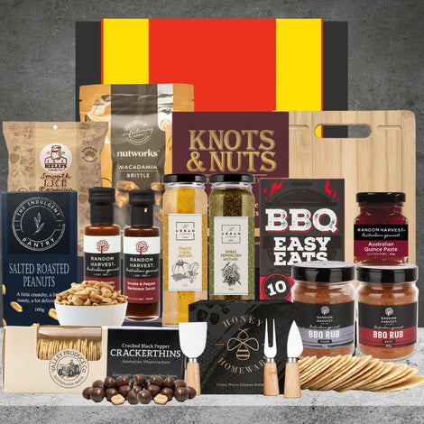 AFL BBQ gift hamper for him with premium nuts and savoury nibbles