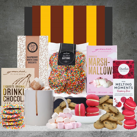 AFL gourmet chocolate hamper featuring a selection of sweet treats