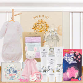 Baby Girl Bedtime Baby Hamper featuring cosy newborn essentials
