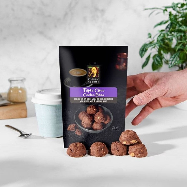 Byron Bay Cookies Triple Choc Bites Cookie Pouch 100g