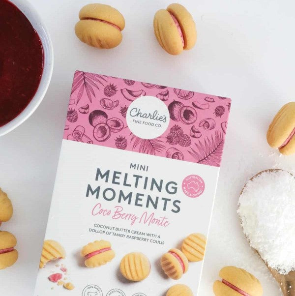 Charlie's Cookies Coco Berry Monte Mini Melting Moments 100g