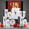 Christmas vegan self-care pack featuring geranium and clary sage hand balm, hand wash, body wash, body lotion, bath crystals and soy candle