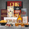 Christmas whisky hamper for him featuring Chivas Regal 12 Year Old Scotch whisky, chocolate peanuts, assorted chocolates, spicy cocktail nuts and festive snacks