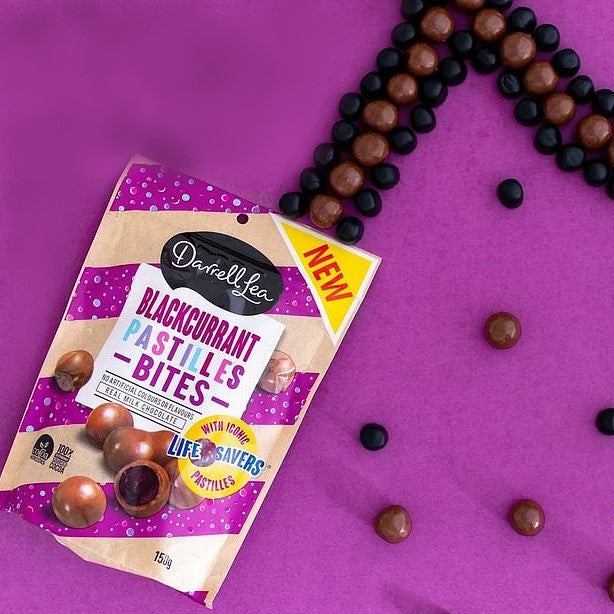 Darrell Lea Chocolate Coated Blackcurrant Pastilles Balls 150g