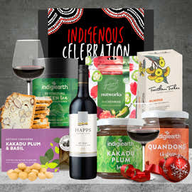 Indigenous Red Wine Christmas Hamper from Hampers Galore featuring Australian red wine and festive treats