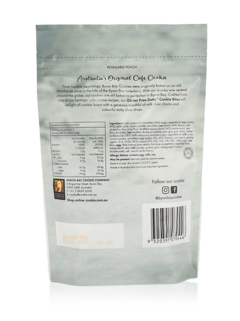 Byron Bay Cookies GF Dotty Cookie Pouch 100g - Healthy Essentials Australia - health food store - health food stores - health food store near me - organic food store - health food store near me