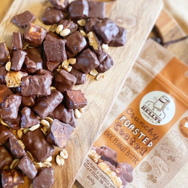 Kelly's Candy Co choc coated peanut brittle 80g