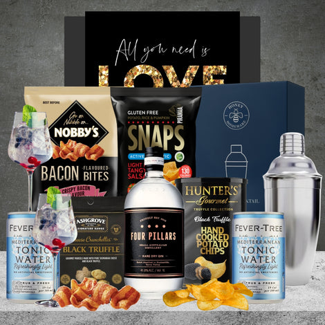 Love Four Pillars Gin & Shaker Hamper for Him from Hampers Galore