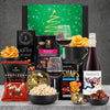 Merry & Bright Pinot Noir Christmas hamper featuring Deakin Estate Pinot Noir 2022, Rocky Road cookie bites, beer nuts and gourmet snacks.
 Copy alt text