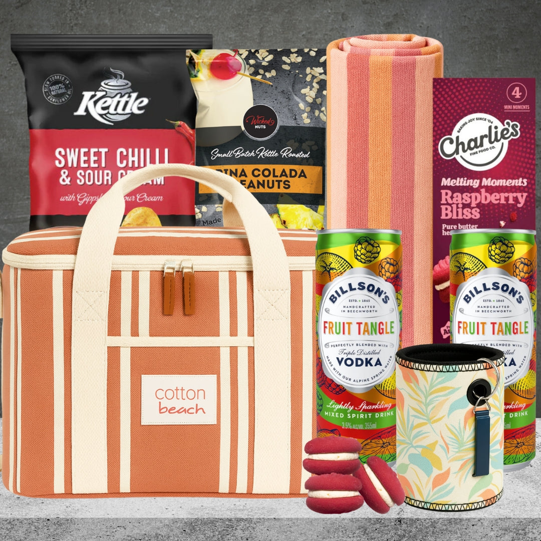 New Year Vodka Beach Day Picnic Hamper from Hampers Galore, a festive New Year gift
