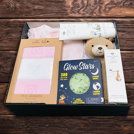 Newborn baby girl bedtime gift hamper from Hampers Galore