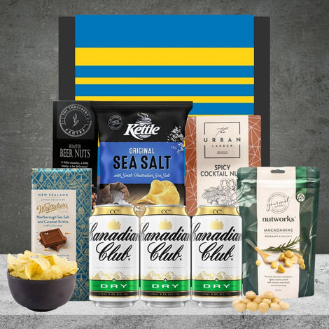 Rugby league gift hamper featuring Canadian Club whisky