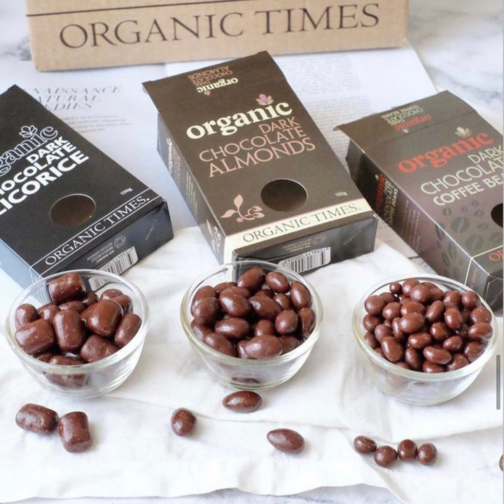 Organic Times Dark Chocolate Almonds 150g