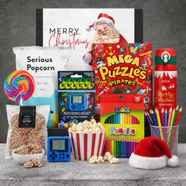 Puzzles & Pirates Christmas Kids Hamper from Hampers Galore featuring puzzles and festive treats