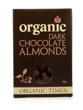 Organic Times Dark Chocolate Almonds 150g