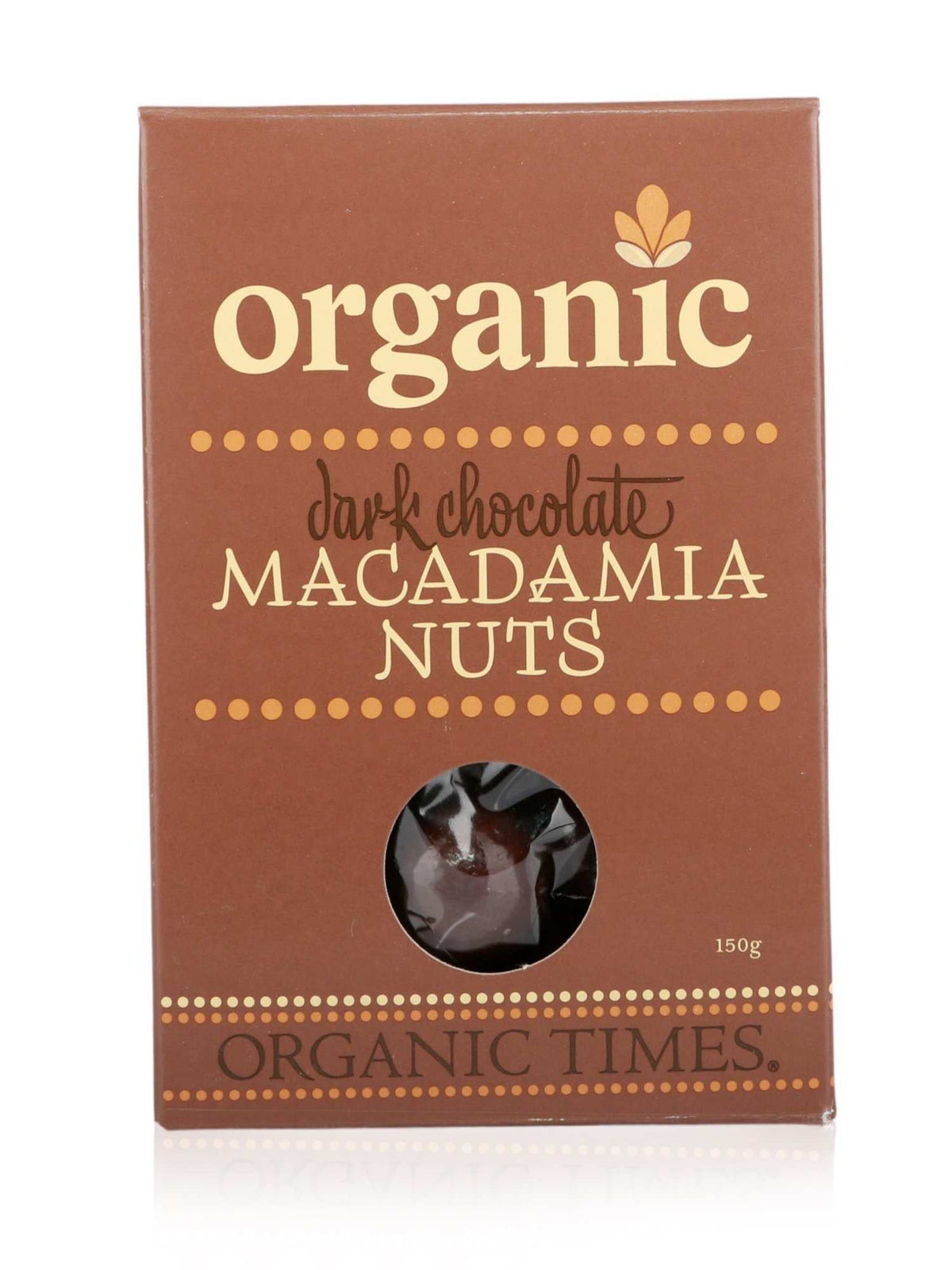 Organic Times Dark Chocolate Macadamia Nuts 150g