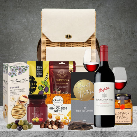 Red Wine & Nibbles Hamper Basket