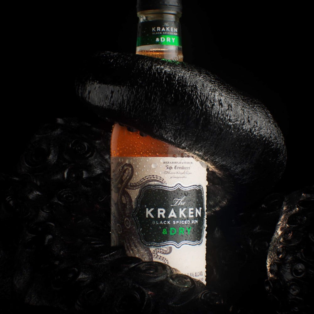 The Kraken Black Spiced Rum & Dry 330ml bottle