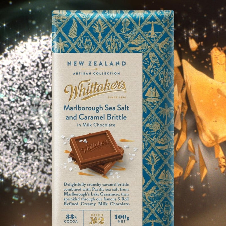 Whittakers Marlborough sea salt & caramel brittle chocolate 100g