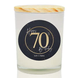 70th Birthday Soy Candle