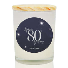 80th Birthday Soy Candle