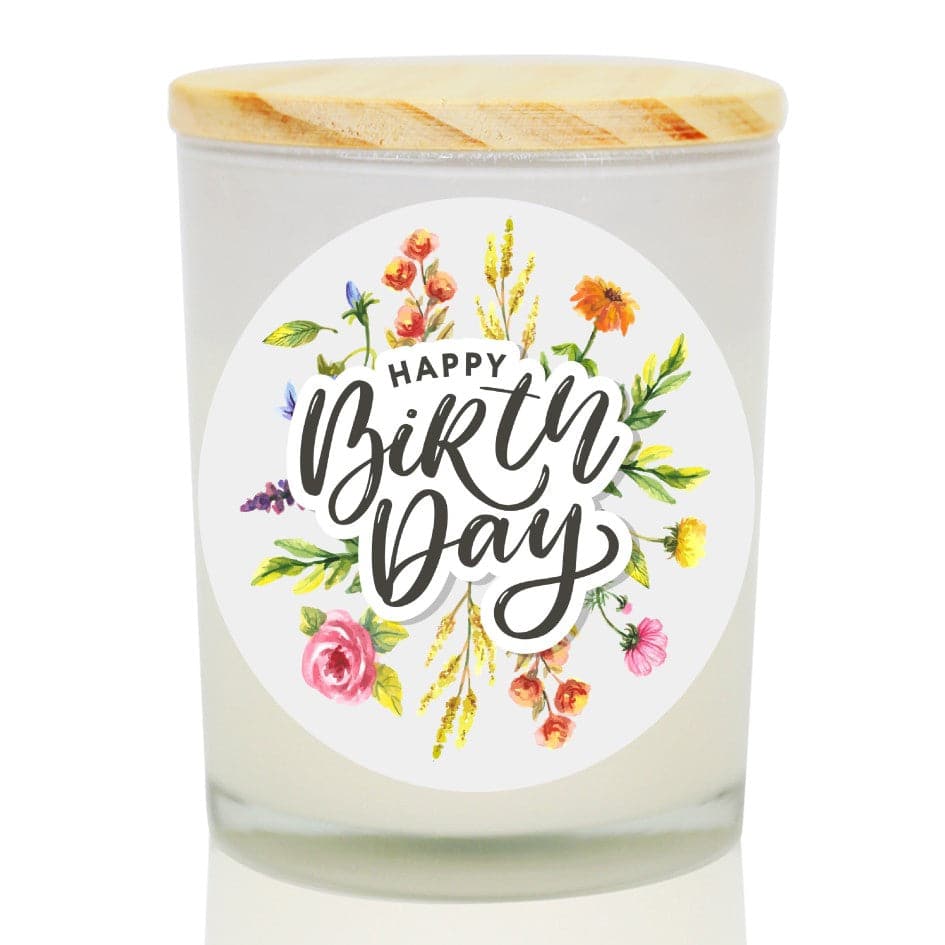 Happy Birthday Flowers Soy Candle