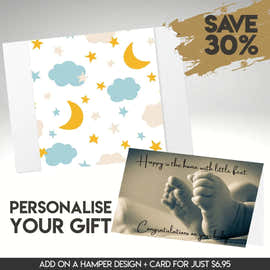 Baby Sleeve + Card Bundle from Hampers Galore